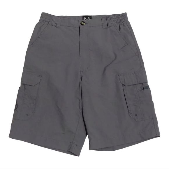 Realtree Shorts Realtree Hybrid Fishing Cargo Shorts Gray Small Men